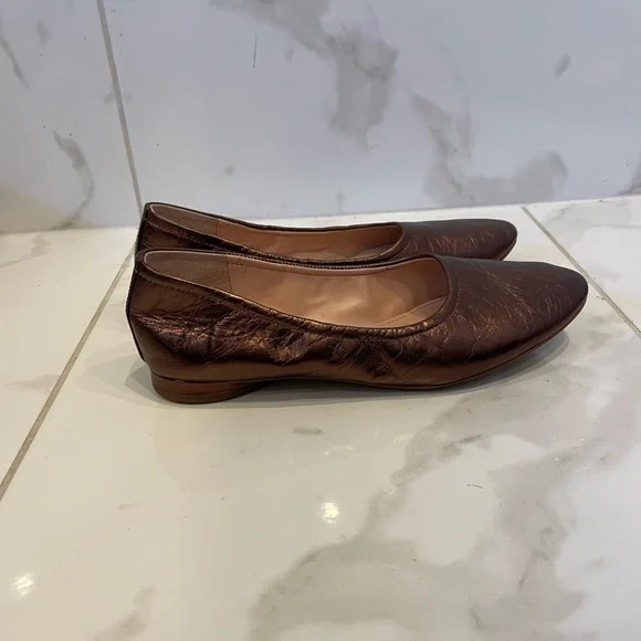 Anthropologie | Avec Les Filles | Bronze Crinkled Metallic Ballet Shoe - Picture 14 of 16